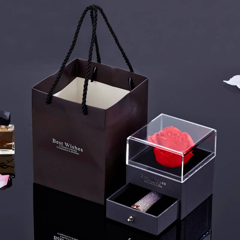 Valentine Gift  Luxury Delicate Soap Rose Jewelry Box
