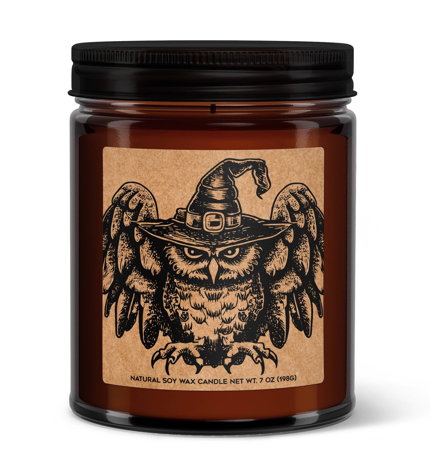 Witchy Owl Halloween Soy Candle - Owl and Witches Hat