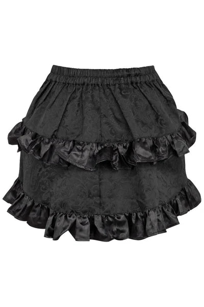 Black Brocade Ruched Bustle Skirt - dc ACC-283