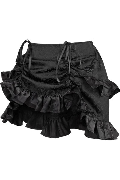 Black Brocade Ruched Bustle Skirt - dc ACC-283