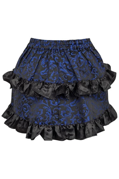 Blue/Black Brocade Ruched Bustle Skirt - dc ACC-109