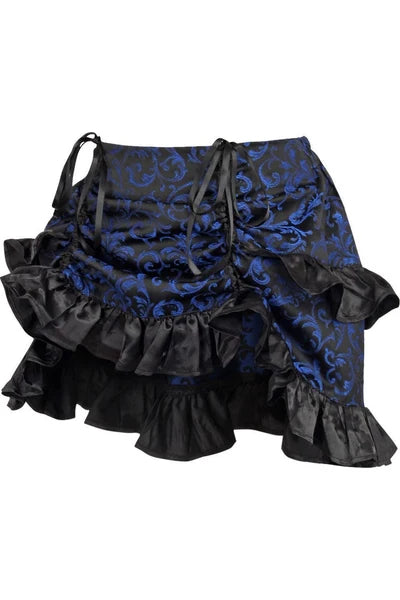 Blue/Black Brocade Ruched Bustle Skirt - dc ACC-109
