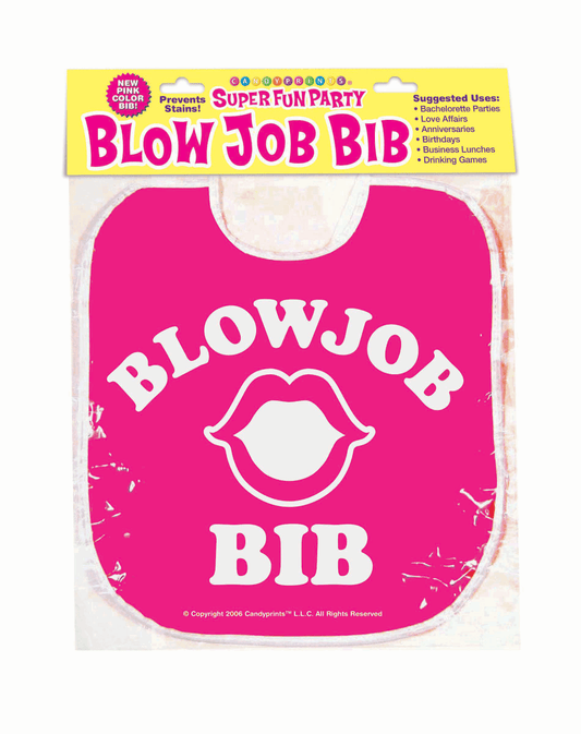 Blow Job Bib- Novelty Gag Gift -Pink