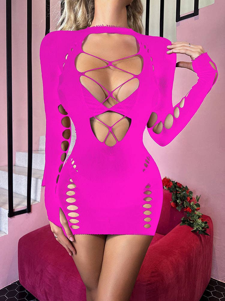 Sweetkama Fishnet Bodysuit Mesh Teddy Sexy Lingerie Dress