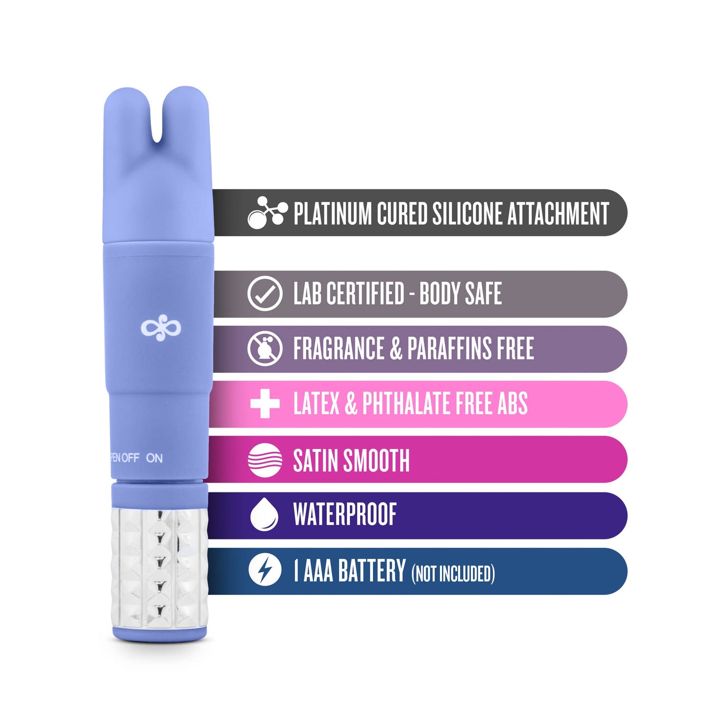 Rose Revitalize - 4" Silicone Mini Vibrator - 3 Attachments