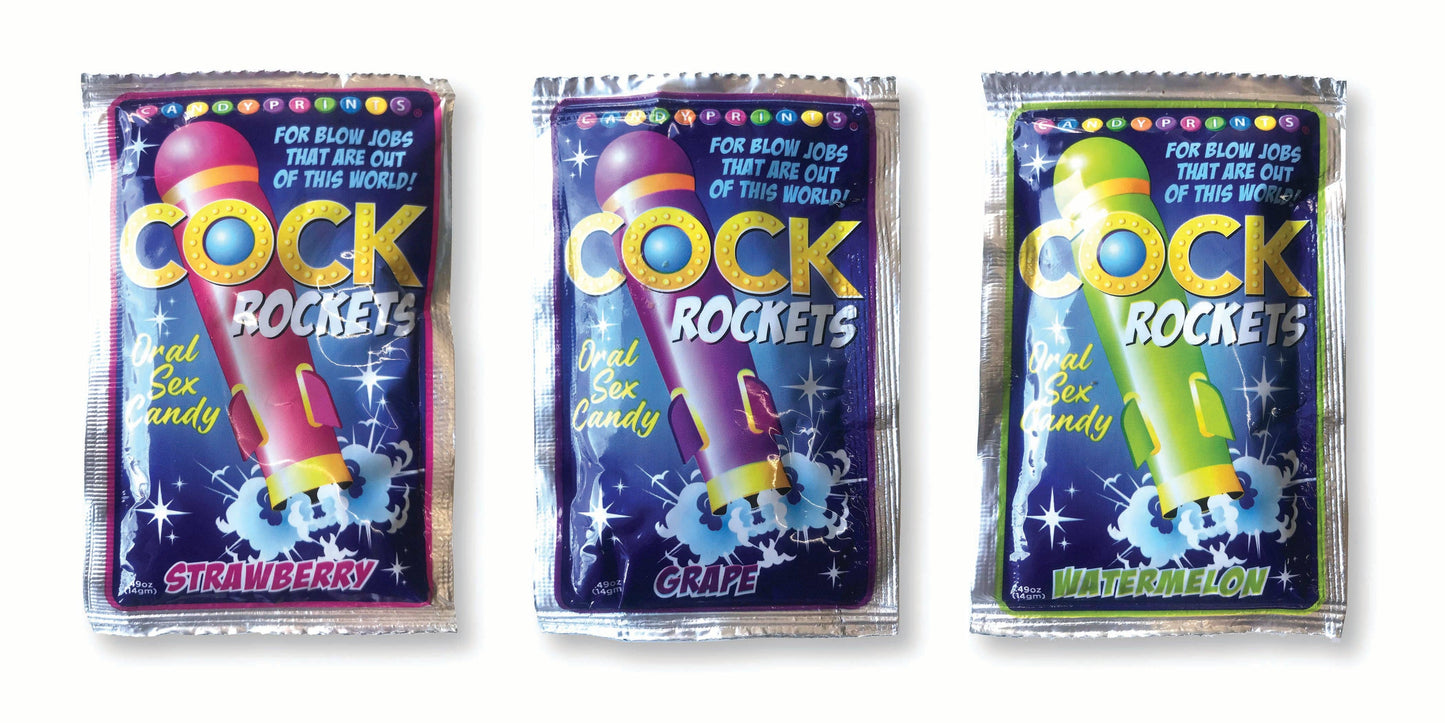 Cock Rockets Oral Sex Candy, POP Display of 36 Grape, Watermelon & Strawberry 🍇 🍉 🍓