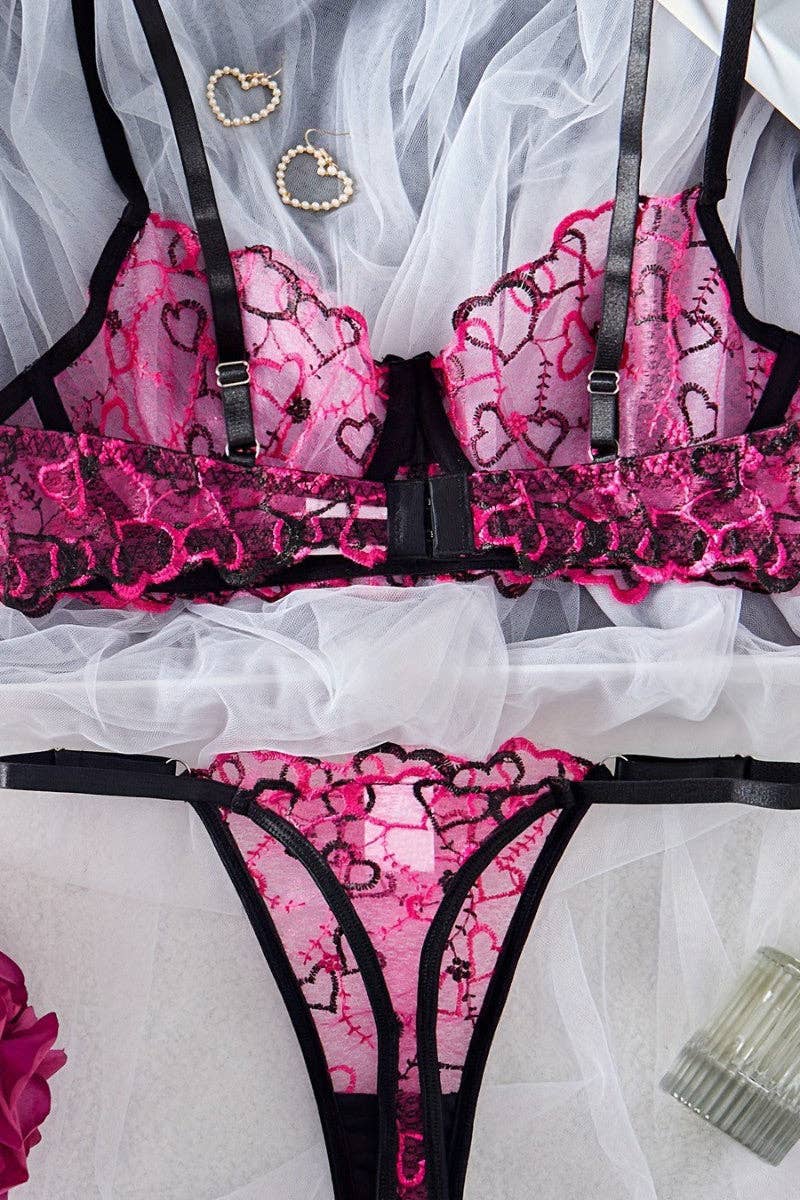 Heart Lace Lingerie Set