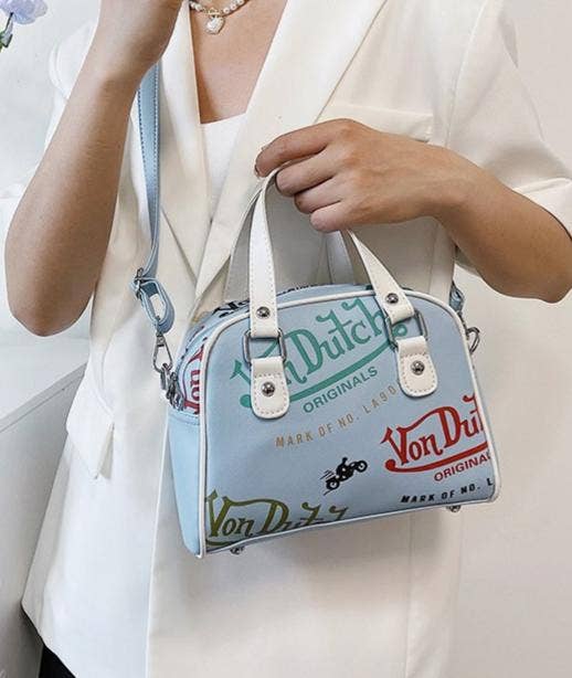 Contrasting printed handbag crossbody