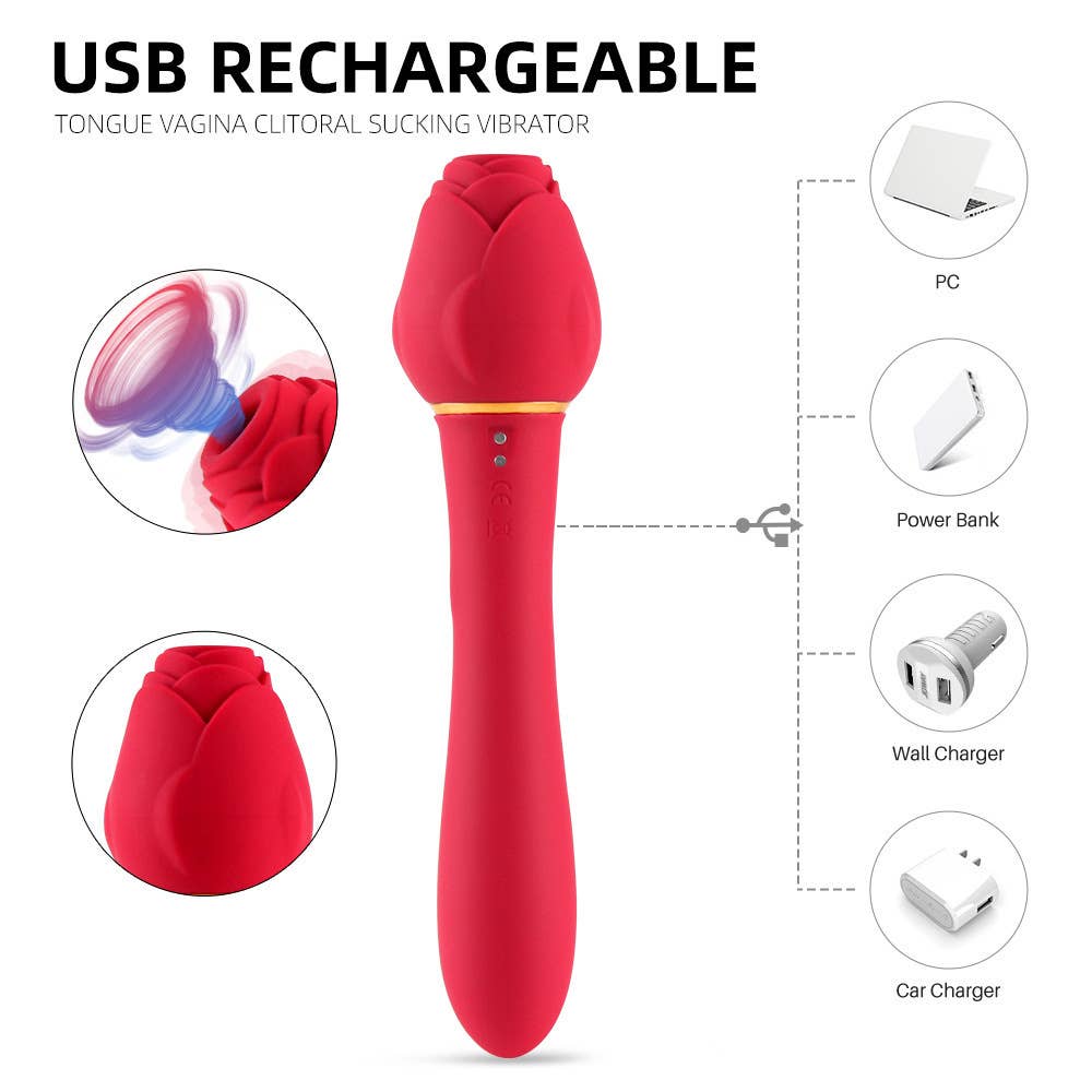 Rose sucking vibrator sucking breast teasing female sex toys