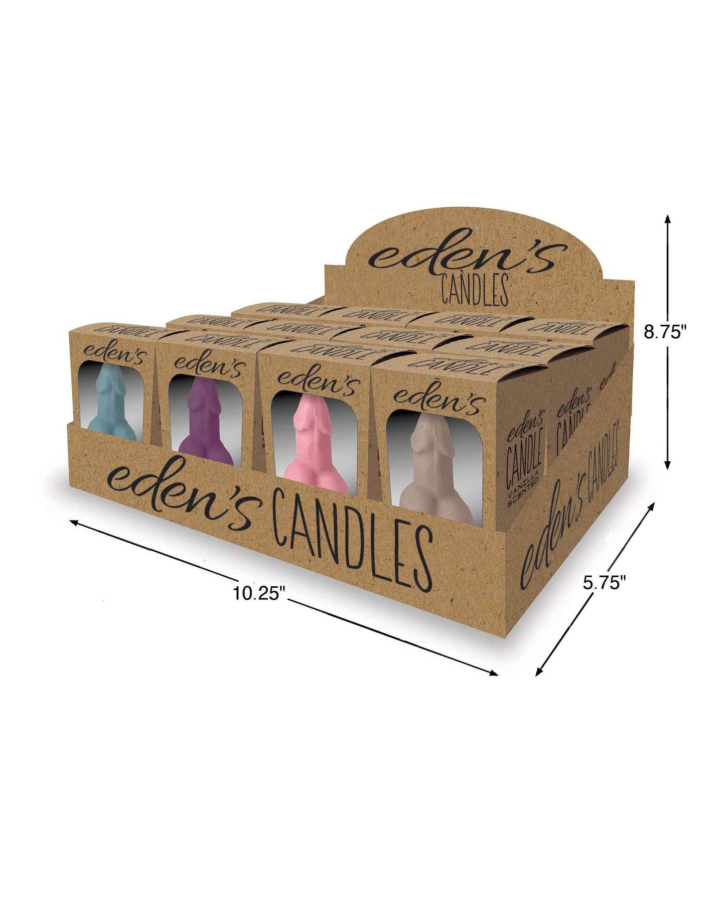 Eden’s Candle Vanilla Scented Penis POP Display of 12 Votive Candle