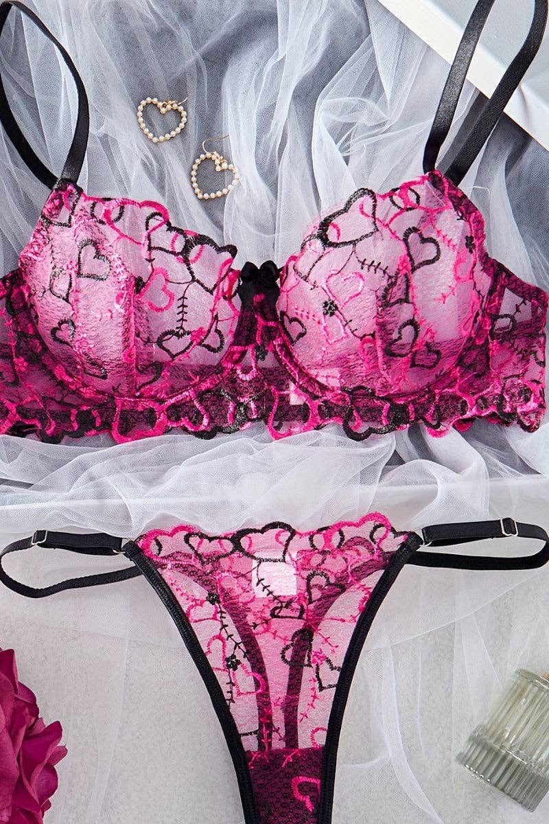 Heart Lace Lingerie Set