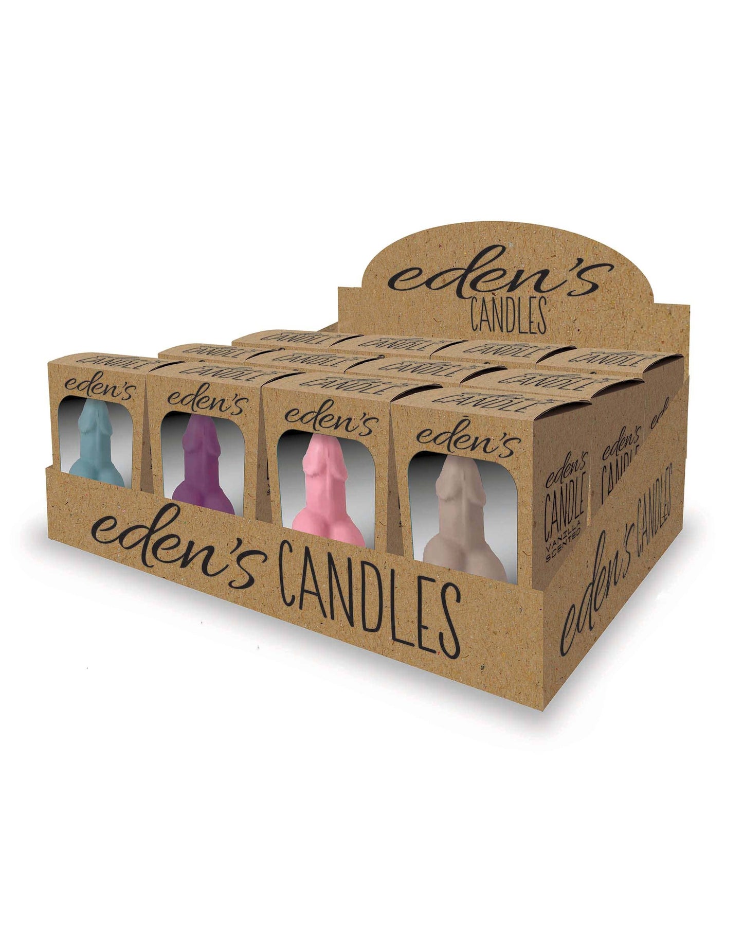 Eden’s Candle Vanilla Scented Penis POP Display of 12 Votive Candle