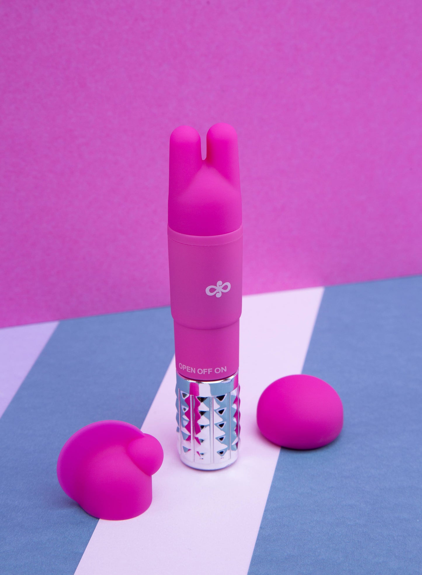 Rose Revitalize - 4" Silicone Mini Vibrator - 3 Attachments