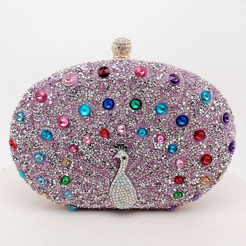 Peacock handbag party diamond clutch