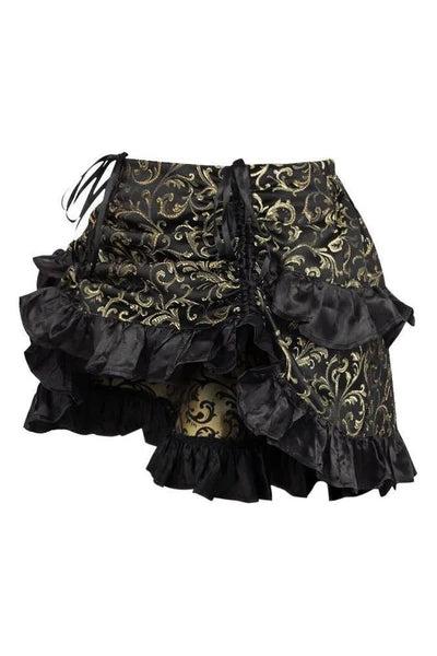 Gold/Black Brocade Ruched Bustle Skirt - dc ACC-250