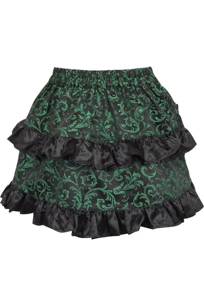 Green/Black Brocade Ruched Bustle Skirt - dc ACC-110