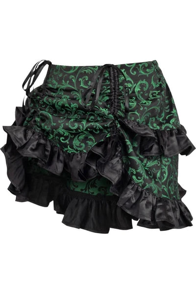 Green/Black Brocade Ruched Bustle Skirt - dc ACC-110
