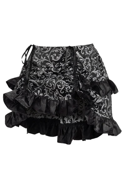 Silver/Black Brocade Ruched Bustle Dress - dc ACC-251