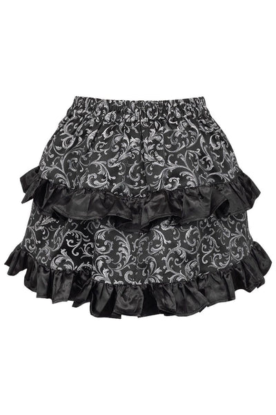 Silver/Black Brocade Ruched Bustle Dress - dc ACC-251