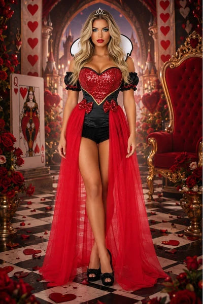 DC 6PC Sexy Fairytale Red Queen Costume - TD-981