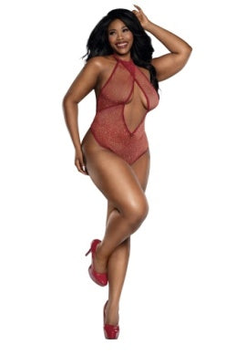 DG Rhinestone Halter Teddy - 13929X